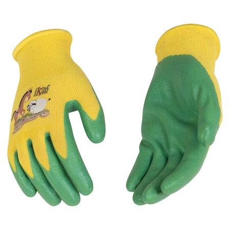 Kid's Farm Friends Nylon Knit Shell And Foam Nitrile Palm Gloves S